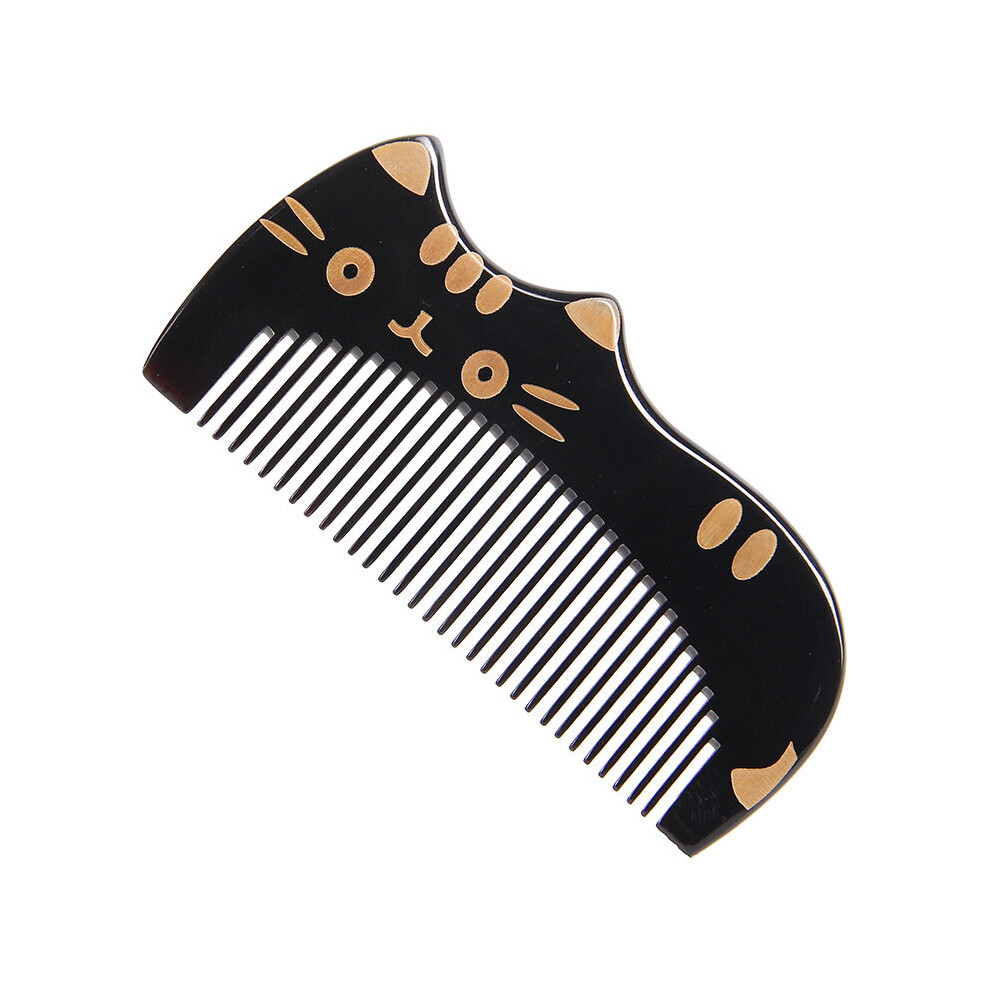 Gopatriot Memory Natural Horn Comb For Girls And Boys Hair - Black