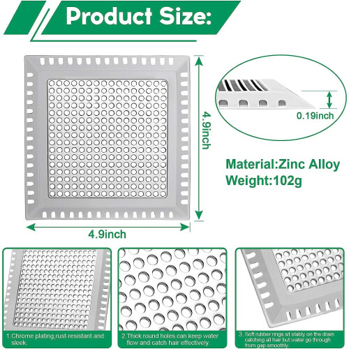 Square shower drain strainer Flat drain cover 2