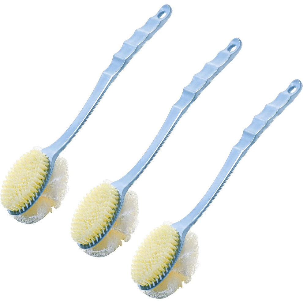 Gopatriot Memory 3Pack Back Shower Body Brush For Wet Or Dry Skin Exfoliation Baths With Double Long Handles