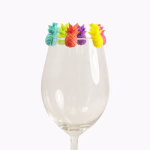 Pineapple Model Glass Marker Set of 6 Silicone Beverage Markers Charm Tags