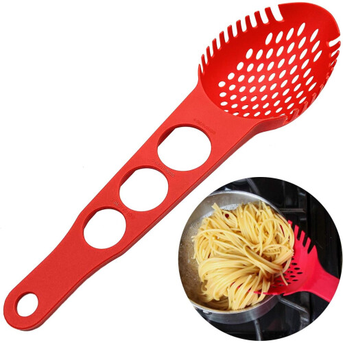 Nonstick Spaghetti Fork Slotted Spoon Food Strainer with Spaghetti Measuring Tool 1