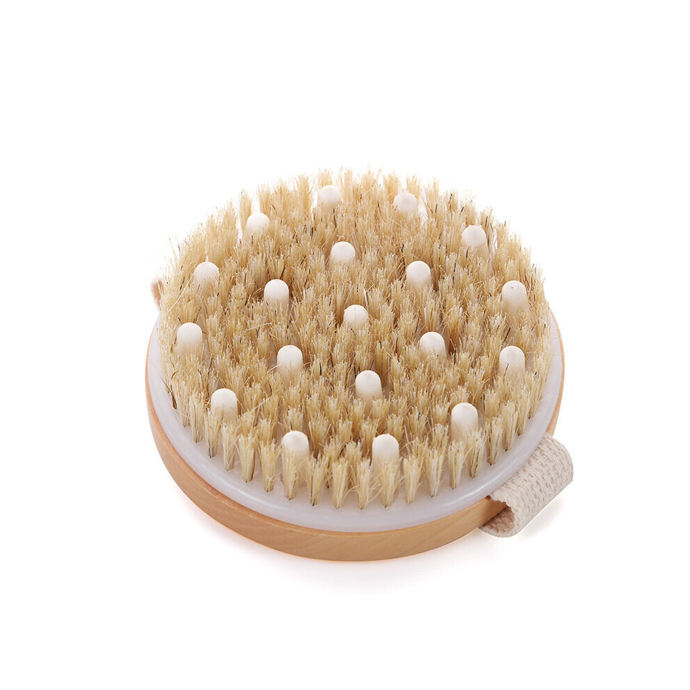 Gopatriot Memory Solid Wood Frame And Boar Bristle Exfoliating Brush For Exfoliation