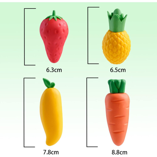 4 Pack Cute Fruit Erasers, Big Erasers Mango Pineapple Strawberry Carrot Shaped Erasers 2