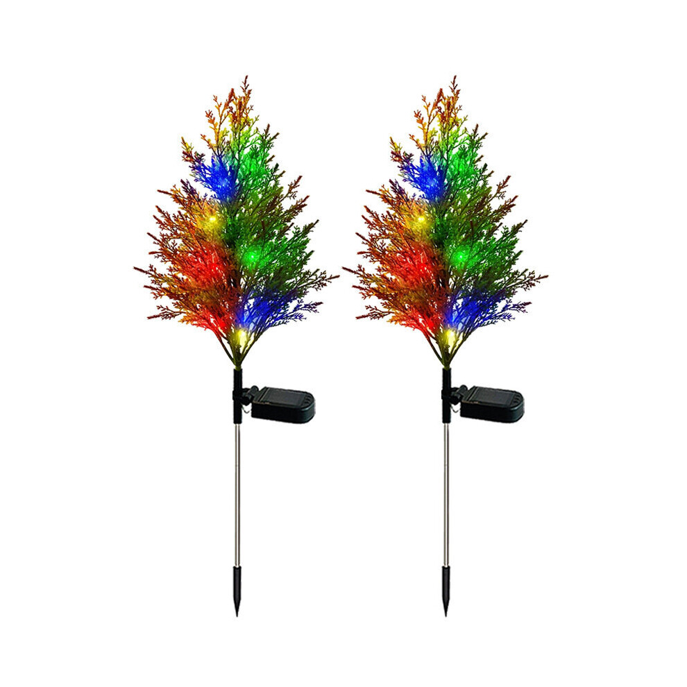 2 Pack Solar Powered Christmas Tree Lights Garden Outdoor Waterproof Decorative Lights
