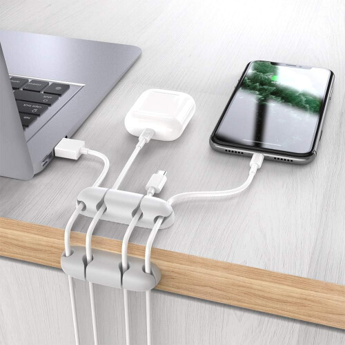3-Pack Cable Holder Desktop Cable Clips Self Adhesive Cable Management Cord Organizer (Grey) 2
