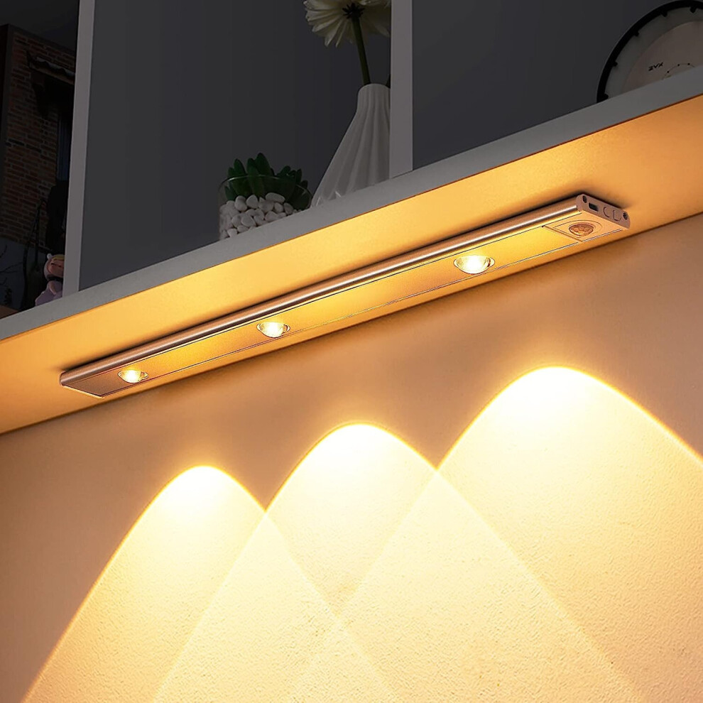 Under Cabinet Light Indoor LED Motion Sensor Light, USB Rechargeable 3 Light Modes