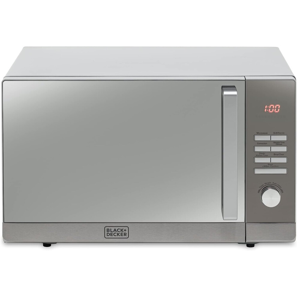 BLACK+DECKER BXMZ24038GB 3-in-1 Combination Microwave, 900W, 30 Litre, with Stainless Steel Interior