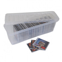 EZ Pack Heavy Duty CD Storage Shelf Plastic Clear Box with Lid 52 CDs