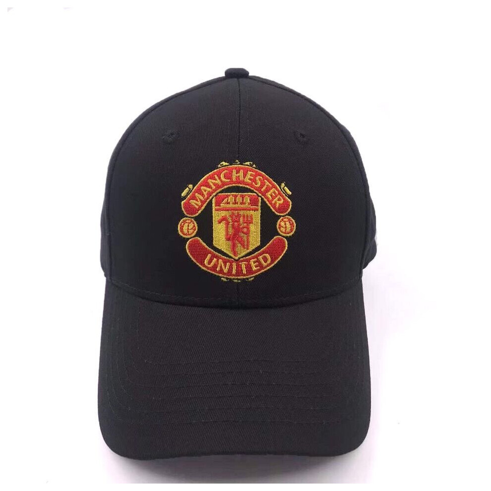 Bairongpan (Black) Manchester United Football Team Embroidered Peaked Baseball Cap|Sports Sunhat Black