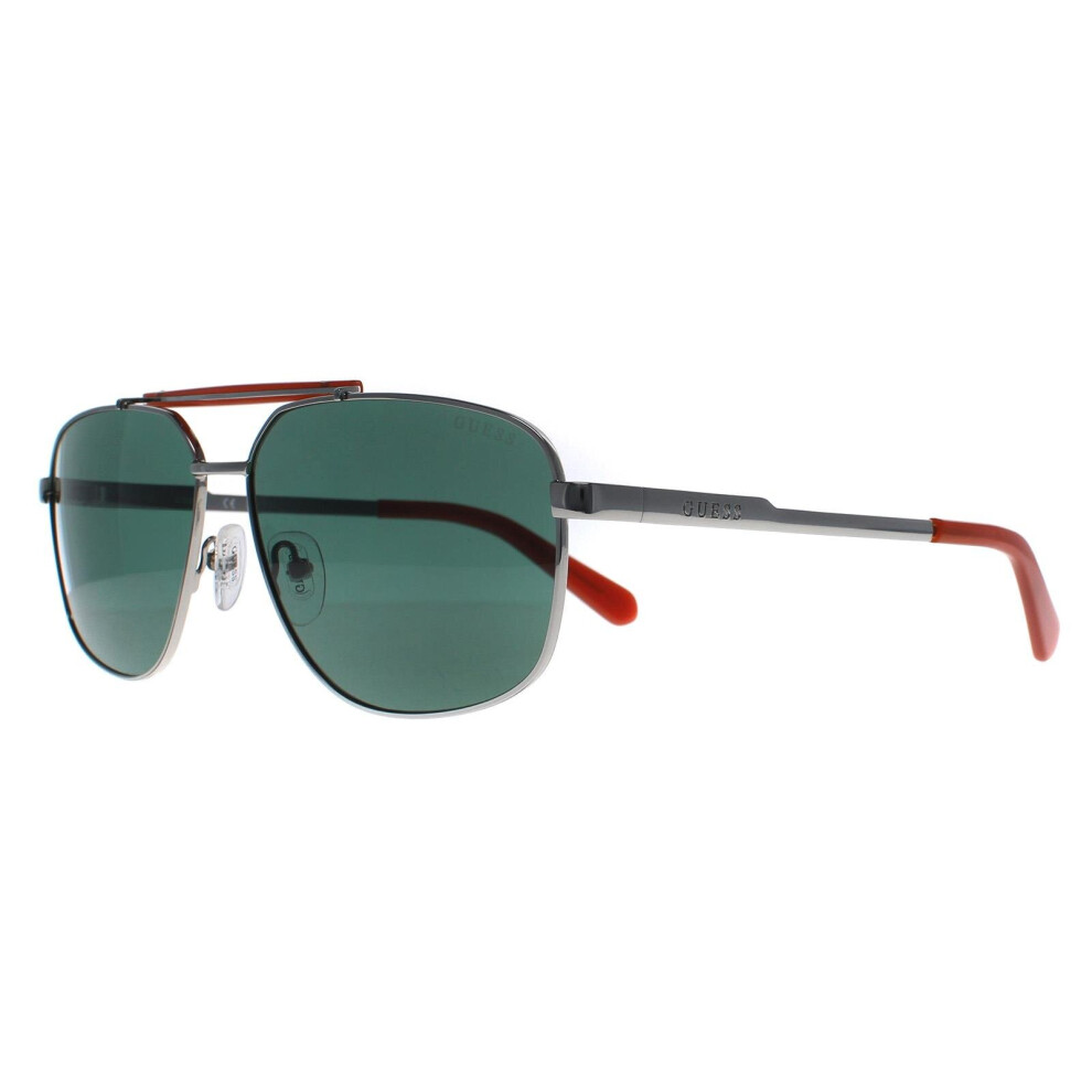 Guess Sunglasses Gu00054 08N Shiny Gunmetal Green