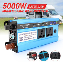 (5000W 24V To 220V) 3000W 4000W 5000W DC 12V 24V to AC 220V LCD Display Car Solar Inverter Voltage Abrasive 4 USB