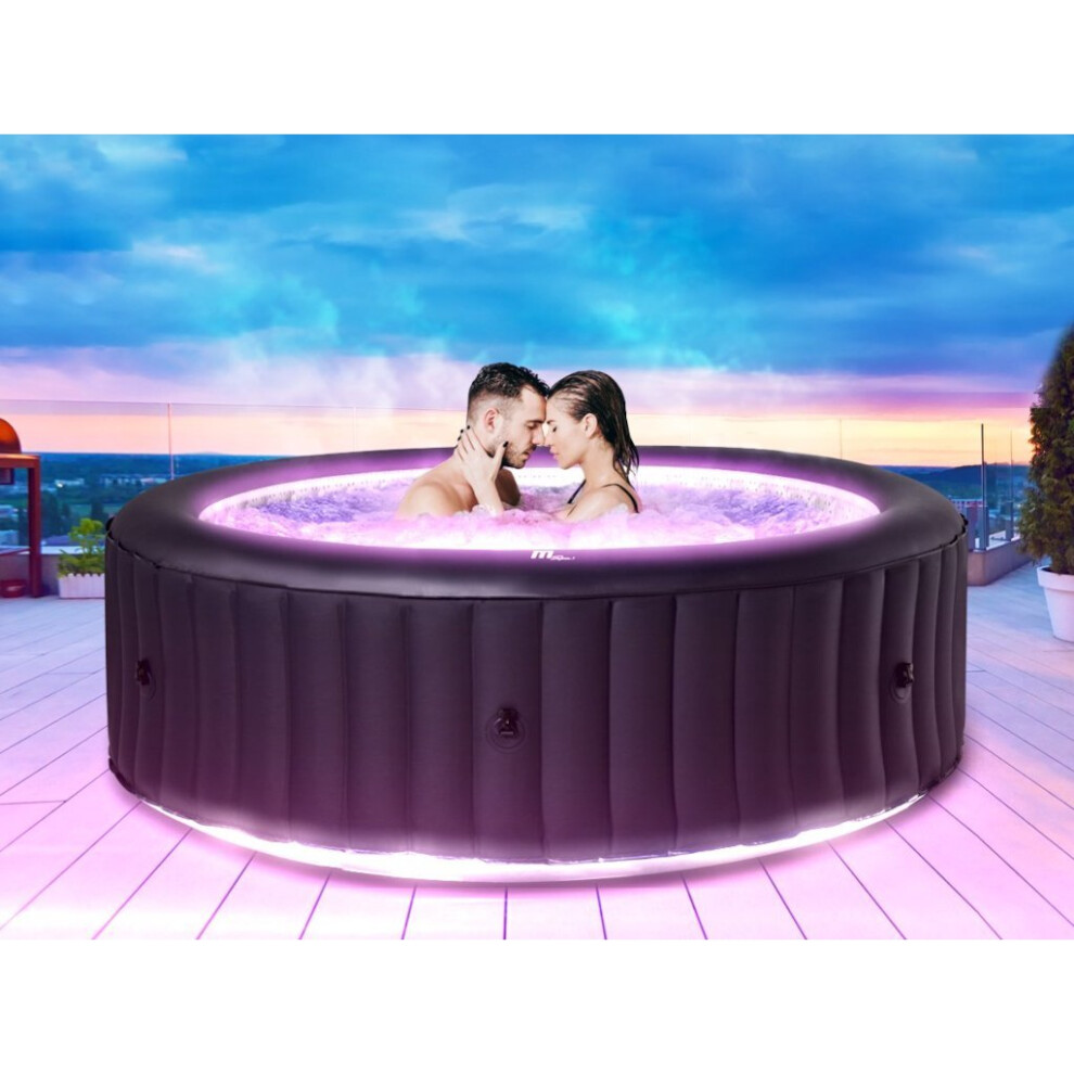 Mspa LED Glow Round 6 Person Aurora Inflatable Hot Tub Portable Pool