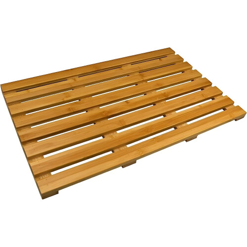 Bamboo Non-Slip Bath Mat Slatted Bathroom Duckboard Shower Mat