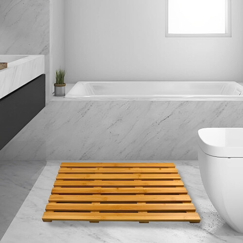 Bamboo Non-Slip Bath Mat Slatted Bathroom Duckboard Shower Mat 1