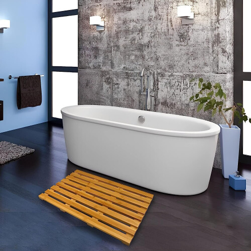 Bamboo Non-Slip Bath Mat Slatted Bathroom Duckboard Shower Mat 2