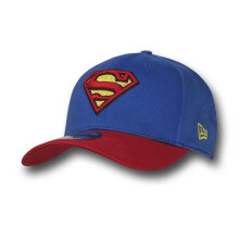 Superman capsupblured-s-m Superman Symbol Blue & Red 39Thirty Fitted Hat, Small & Medium