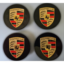 4x Porsche Wheel Centre Caps | Black 65mm