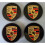 4x Porsche Wheel Centre Caps | Black 65mm 1