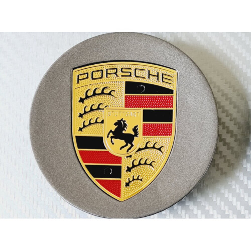 4pcs Porsche Wheel Centre Caps - 76mm - Grey 1