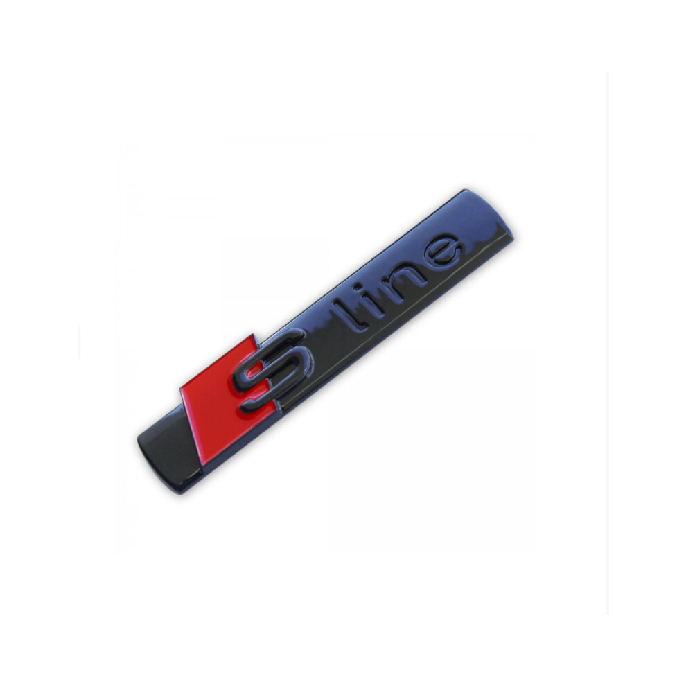 Audi Sline Gloss Side Wing Badge S Line Emblem (2 Pack) Black 5601103437646