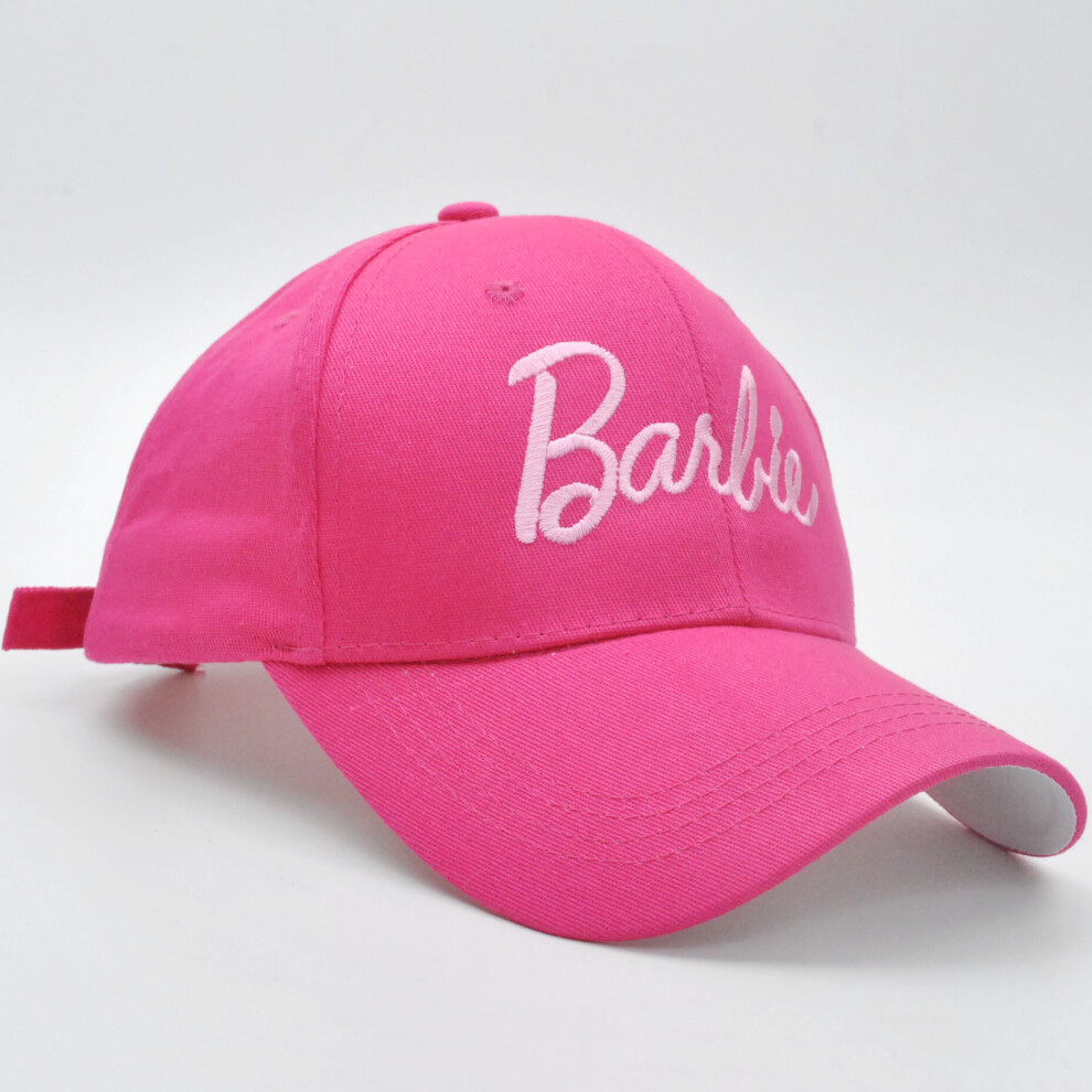 Zhike (Rose Red) Barbie Baseball Cap Cute Embroidered Pink Curved Brim Cap