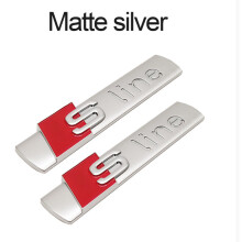 2 Pcs Audi S-Line Badge 3D Side Fender Emblem for A3 A4 A5 A6 A7 Q5 TT