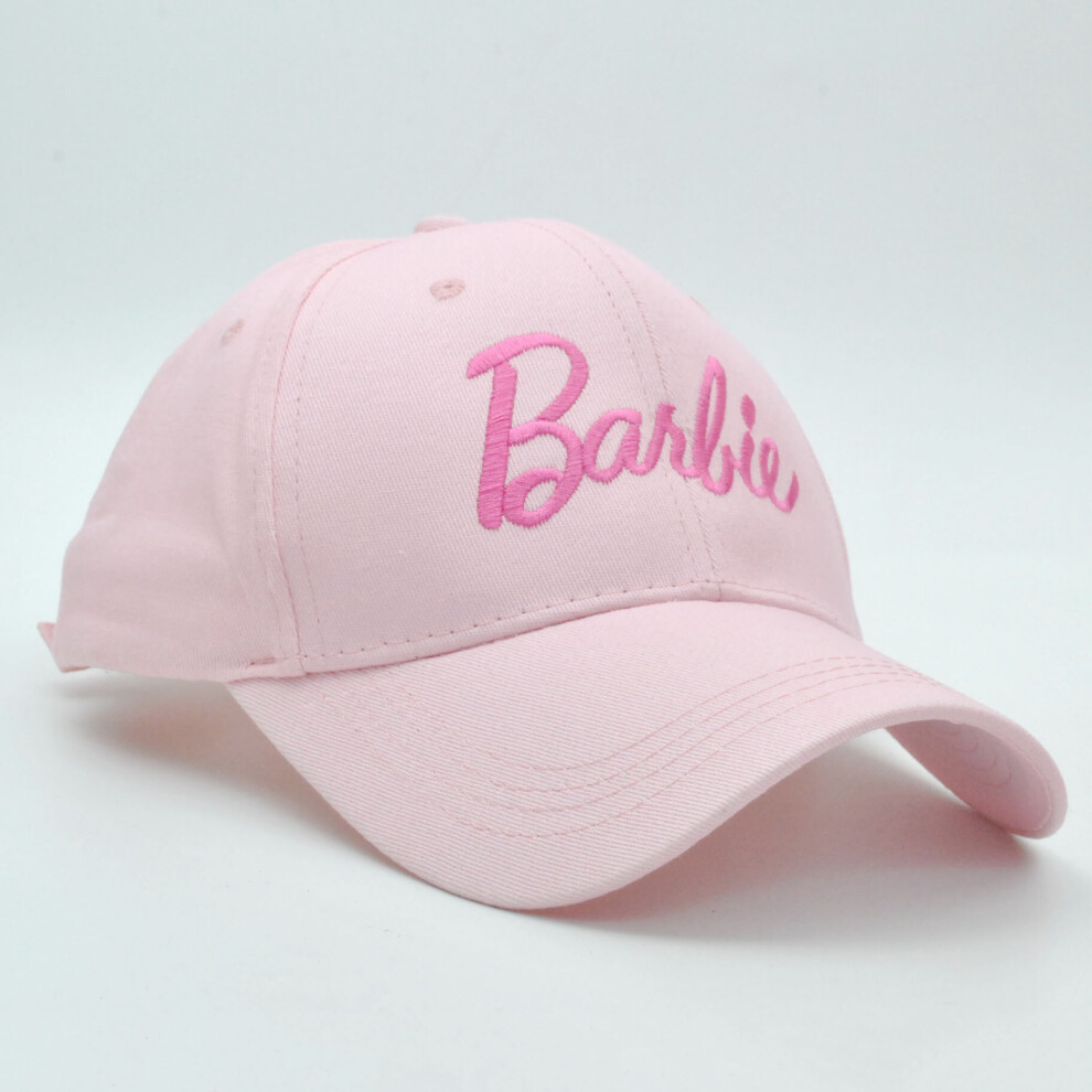 (light pink) Barbie Baseball Cap Cute Embroidered Pink Curved Brim Cap