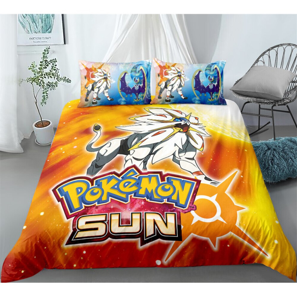 (Style 04, Single (135X200CM)/2PCS) Pokemon Printing Bedding Single Double Duvet Cover