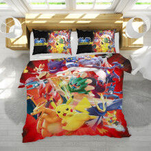 (Style 05, Double (200X200CM)/3PCS) Pokemon Printing Bedding Single Double Duvet Cover