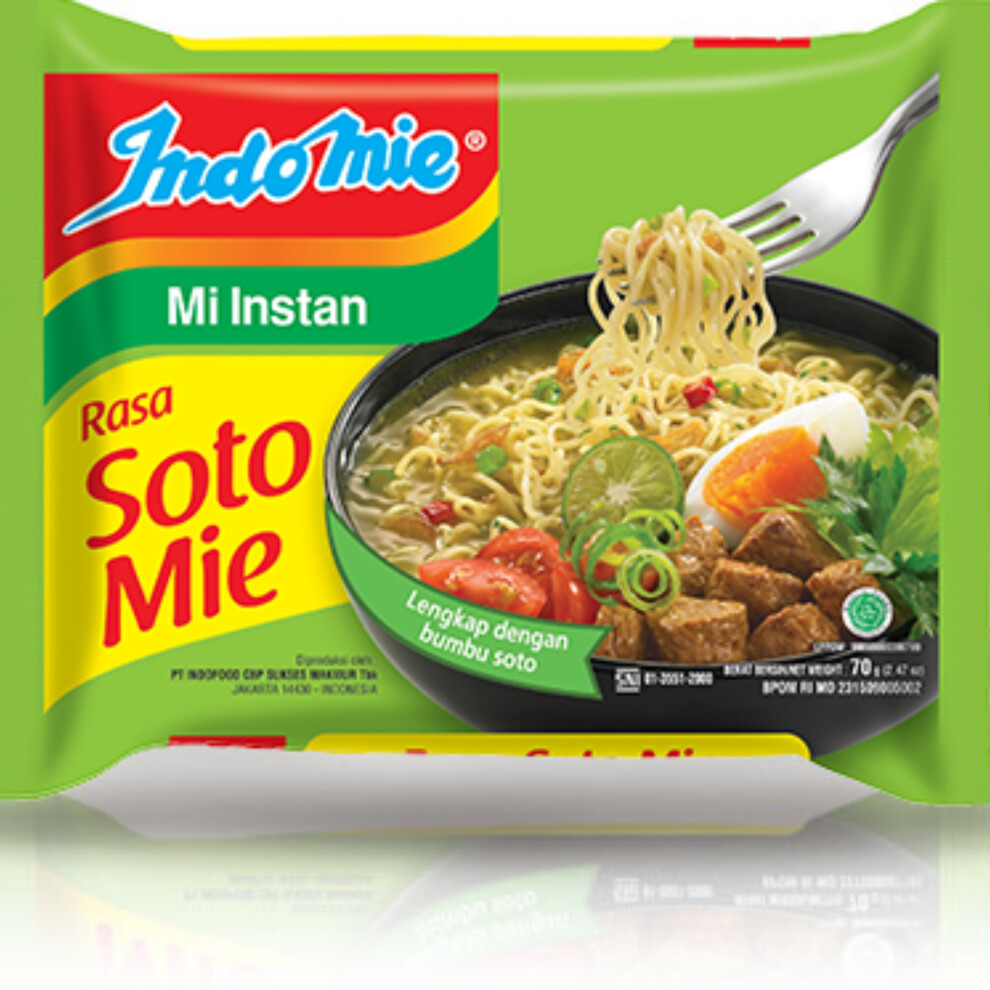 Indomie Soto Mie Beef and Lime Flavour  70 g  40 Pack  Instant Noodles