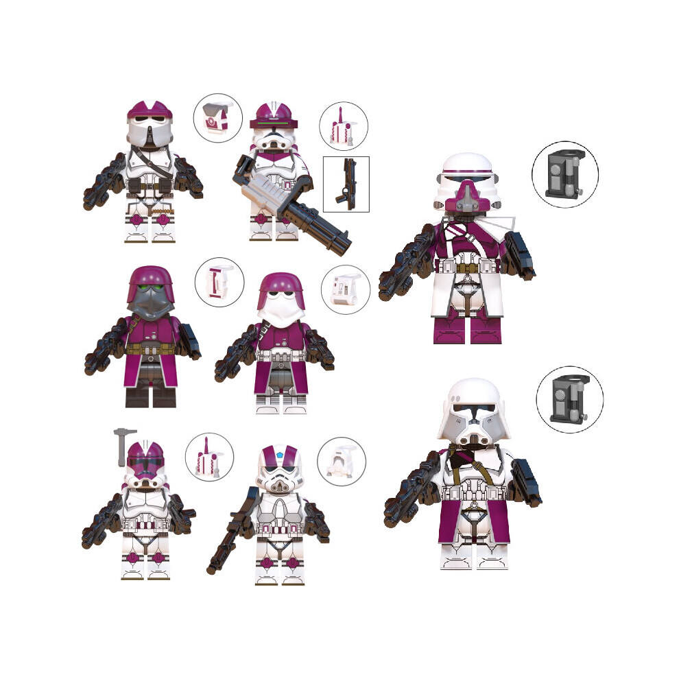 Veishet 8Pcs Star Wars Nova Corps Clone Troopers Minifigure Building Blocks Puzzle Toy