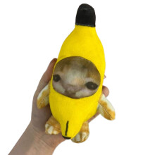 (Sad Cat, 20cm) Banana Crying Cat Sound Funny Voice Keychain Plush Doll Pendant Gifts Decoration