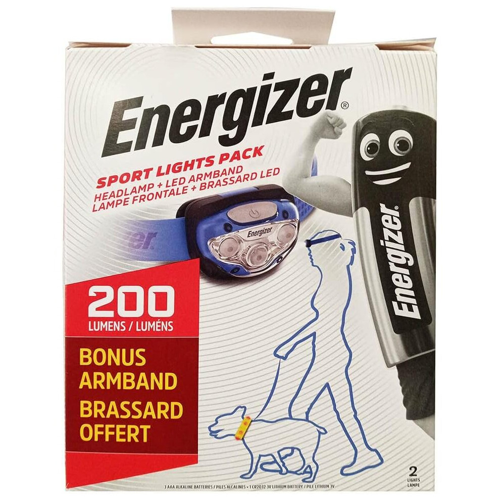 Energizer Sport Active Headlight and LED Armband 100 Lumens, Blue
