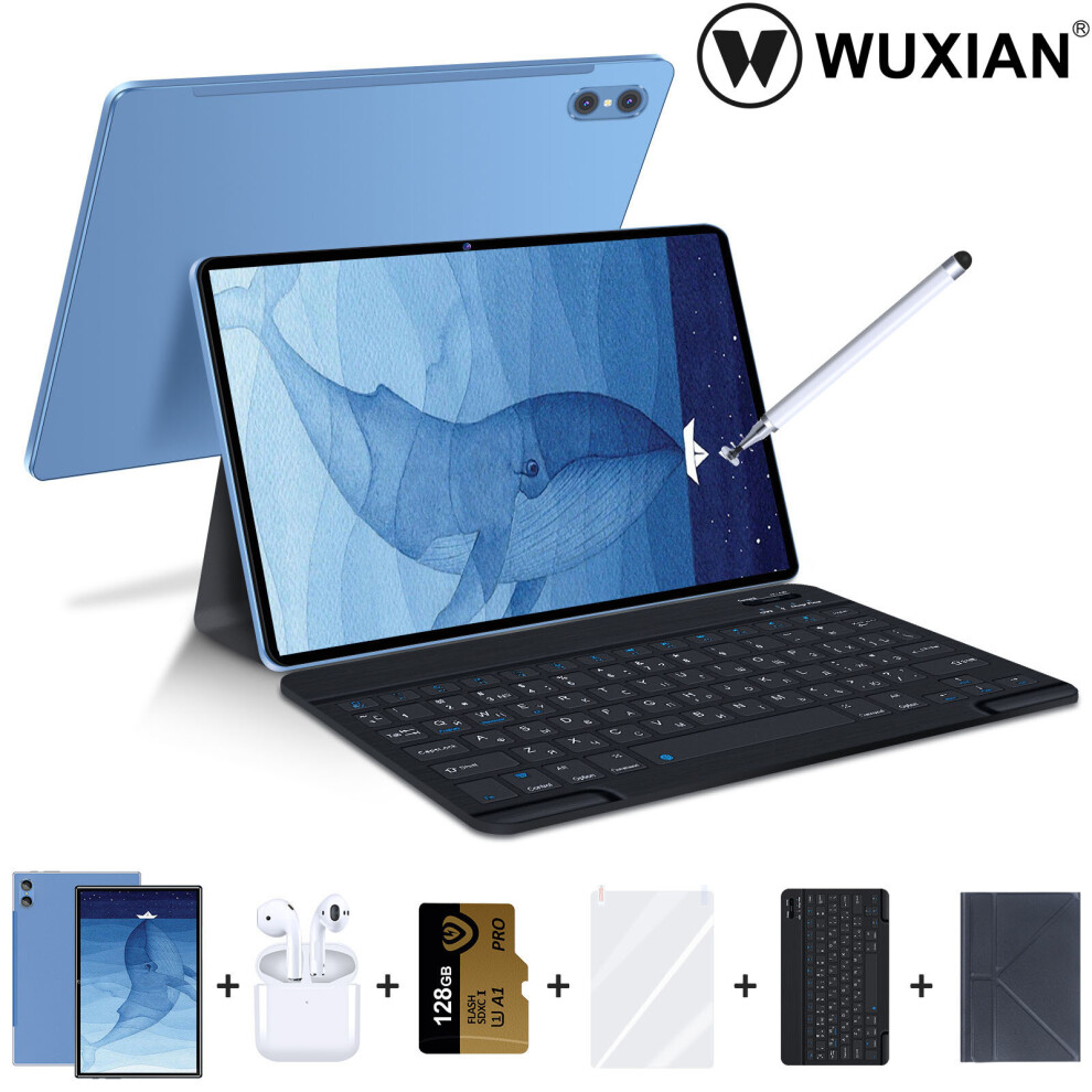 (Blue) WUXIAN A80 10.1'' Android Tablet PC 12+512GB WIFI Dual Sim