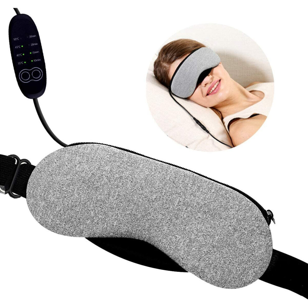 Heated Eye mask Warming Night Massage Mask, Electric USB Heated Hot Pads, Adjustable Temperature Control, Designed