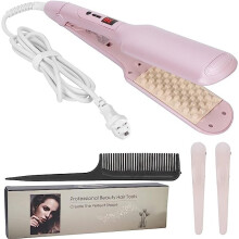 Brrnoo Volumizing Curling Hair Iron, LCD Screen Crimper Hair Iron for Creating Volume
