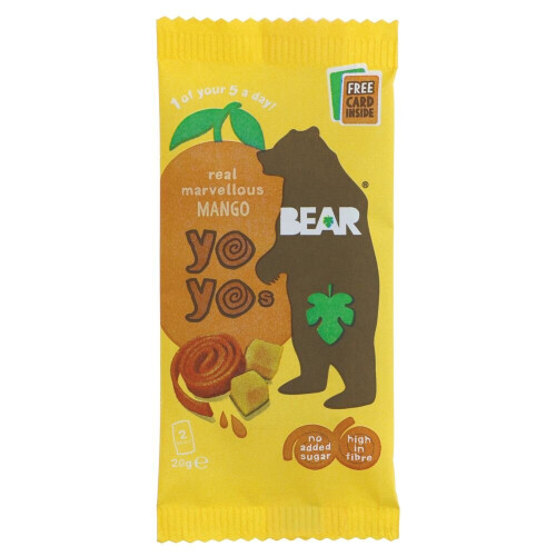 Bear Bear Yoyo Pure Fruit Rolls - Mango 20g ( pack of 18 ) 1