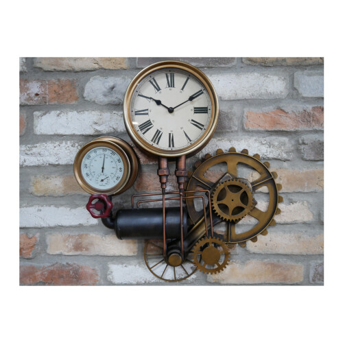 Wall Mounted Industrial Pipe Clock | Pressure Gauge Style | Home Decor 1
