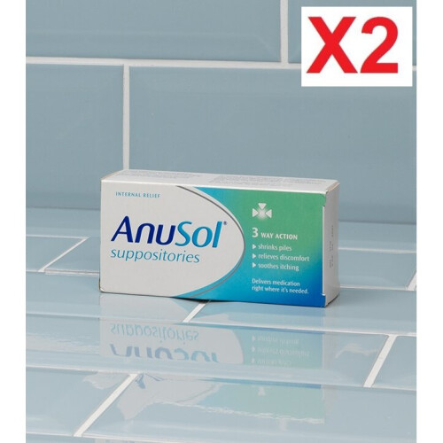 Anusol Suppositories TreatmentHaemorrhoids ShrinksPiles 3 Way Action-24 Pack X 2