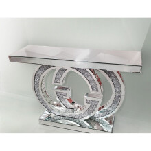GG Diamond Crush Mirrored Console Table-120cm