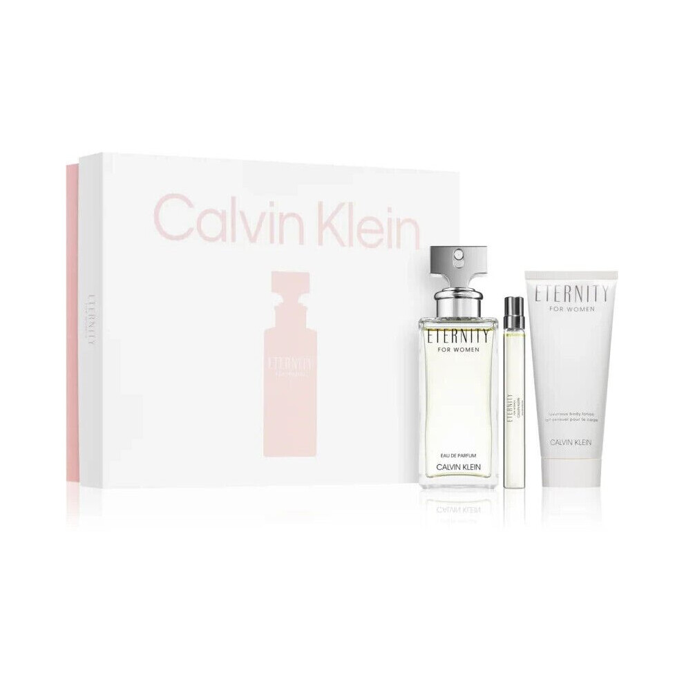 Calvin Klein Eternity CK 3pc Gift Set 100ml Eau De Parfum Spray