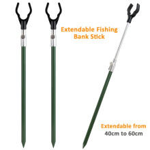 (2 X BANK STICKS) Fishing Adjustable Extending Banksticks Telescopic Bank Sticks With Rod Rests