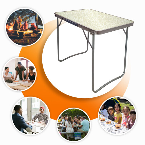 (WHITE) MDF WOODEN TOP FOLDING DINING TABLE 2
