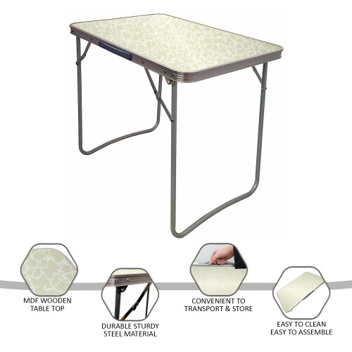 (WHITE) MDF WOODEN TOP FOLDING DINING TABLE 1