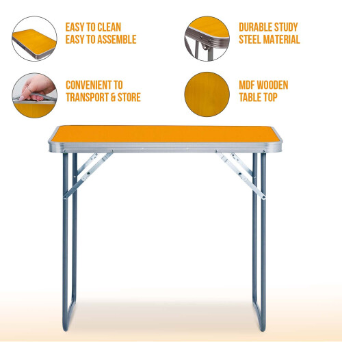 (ORANGE) MDF WOODEN TOP FOLDING DINING TABLE 1