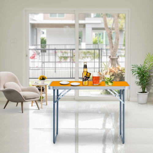 (ORANGE) MDF WOODEN TOP FOLDING DINING TABLE 2