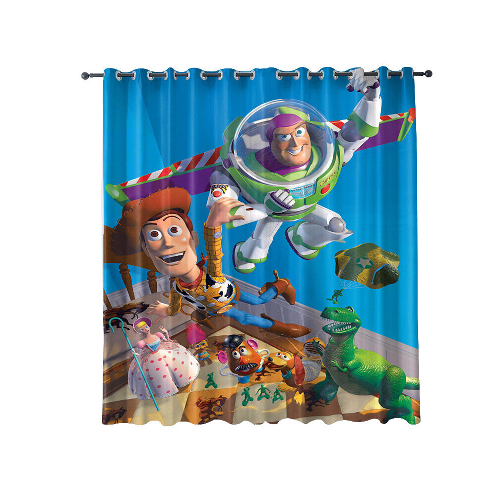 (Style E, 120*270cm) Toy Cartoon Story Boys Girls Home Bedroom Blackout Curtains Hook Design Decor