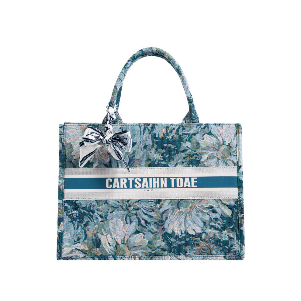 Karunel (Blue) Denim Womens Tote Bags Printed Casual Handbags