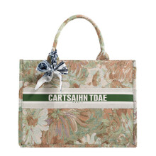 (Green) Denim Womens Tote Bags Printed Casual Handbags