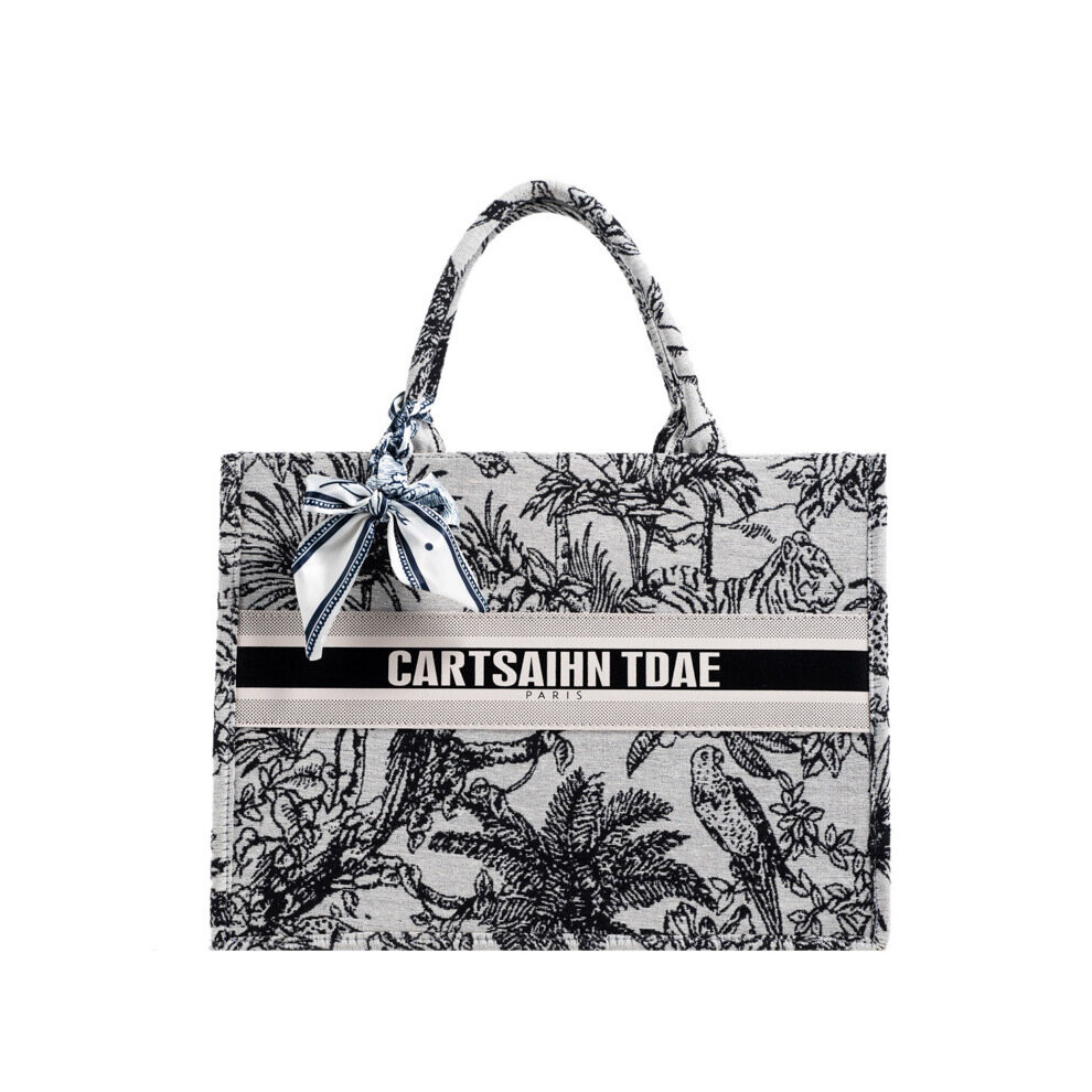 Karunel (Black) Denim Womens Tote Bags Printed Casual Handbags